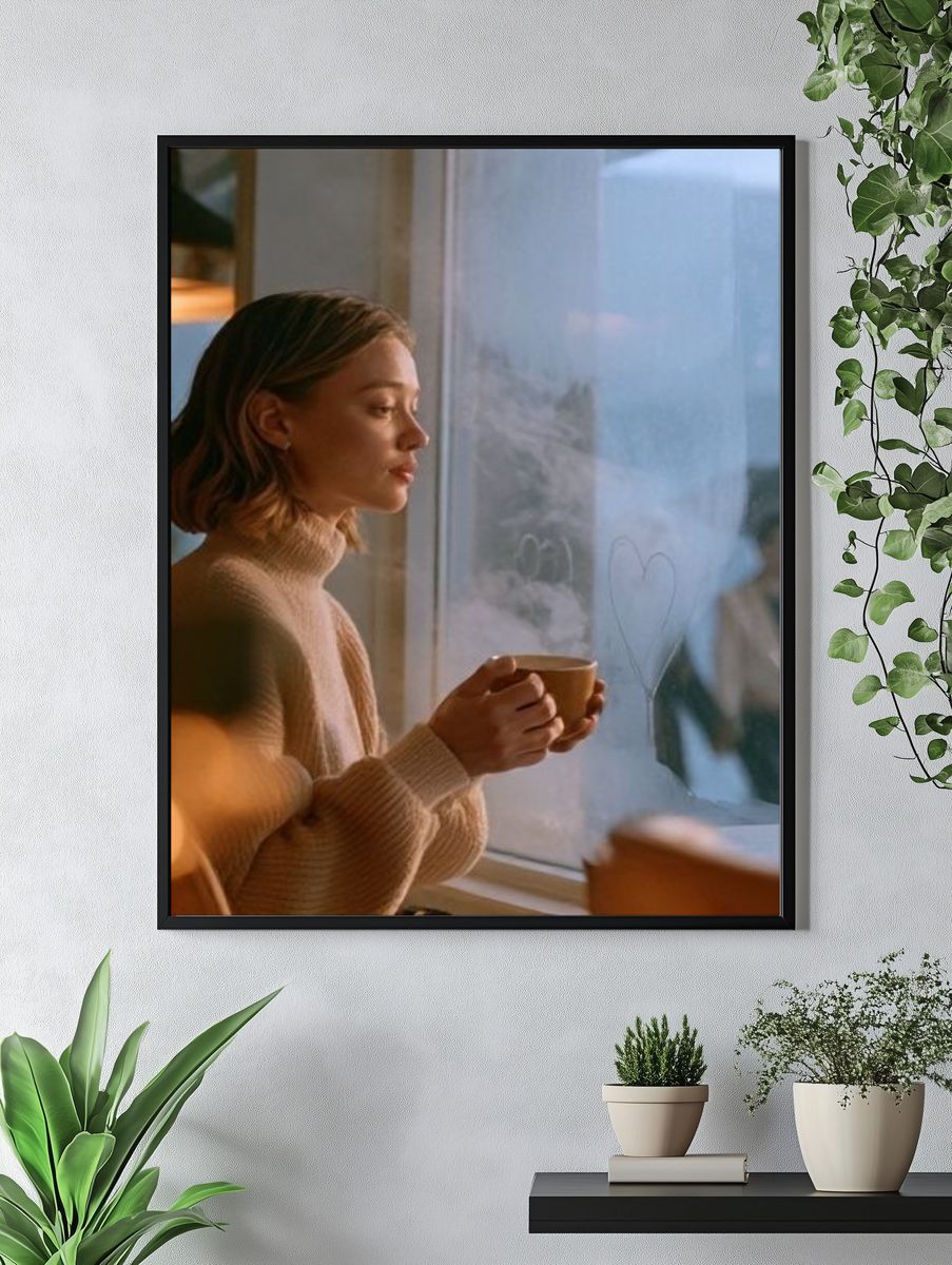 Quiet Coffee Moment Photography Poster. — room view 4