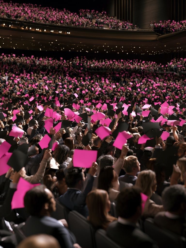 Pink Crowd Rally Photography Poster. poster — photography art