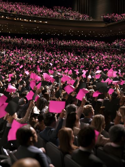 Pink Crowd Rally Photography Poster. poster