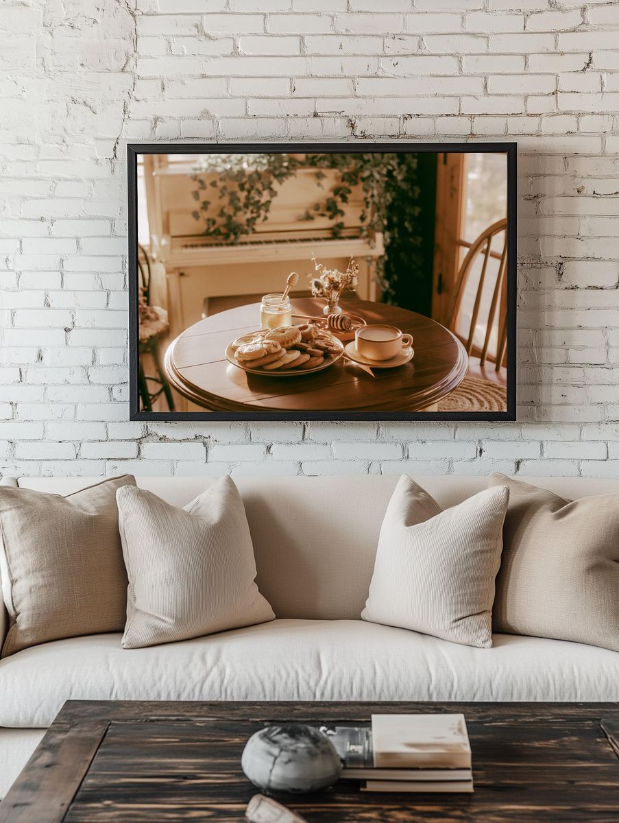 Cozy Breakfast Table Photography Poster. — room view 1