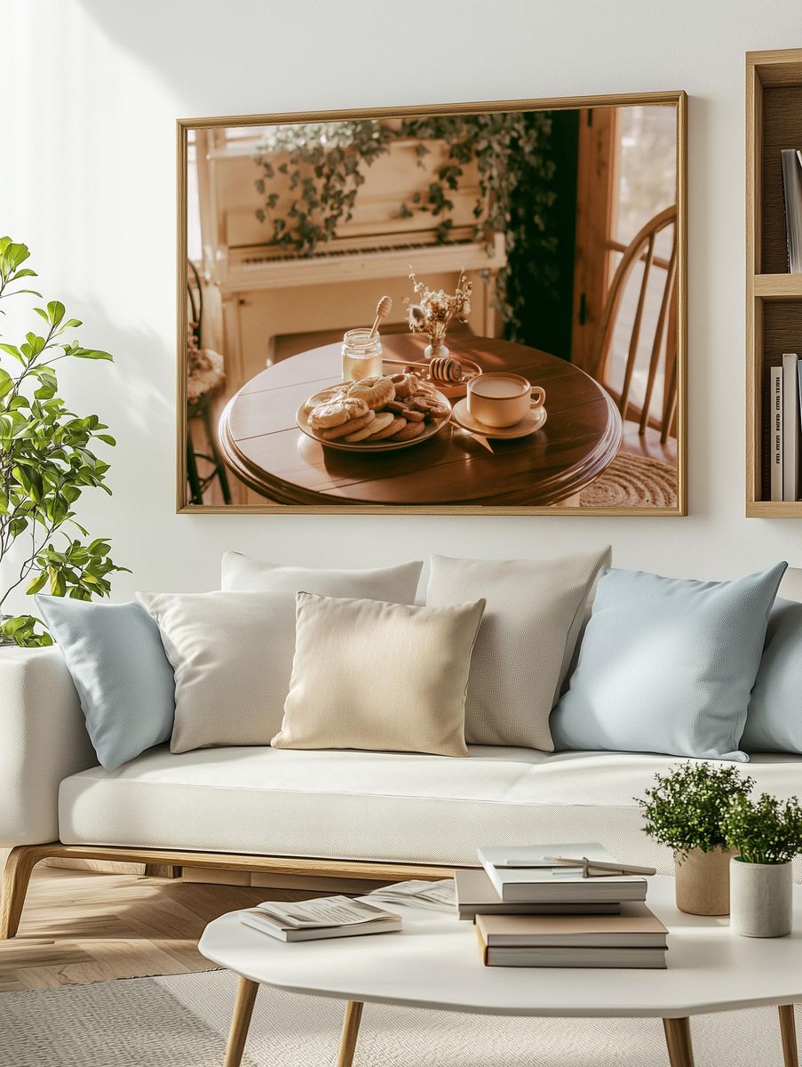 Cozy Breakfast Table Photography Poster. — room view 2