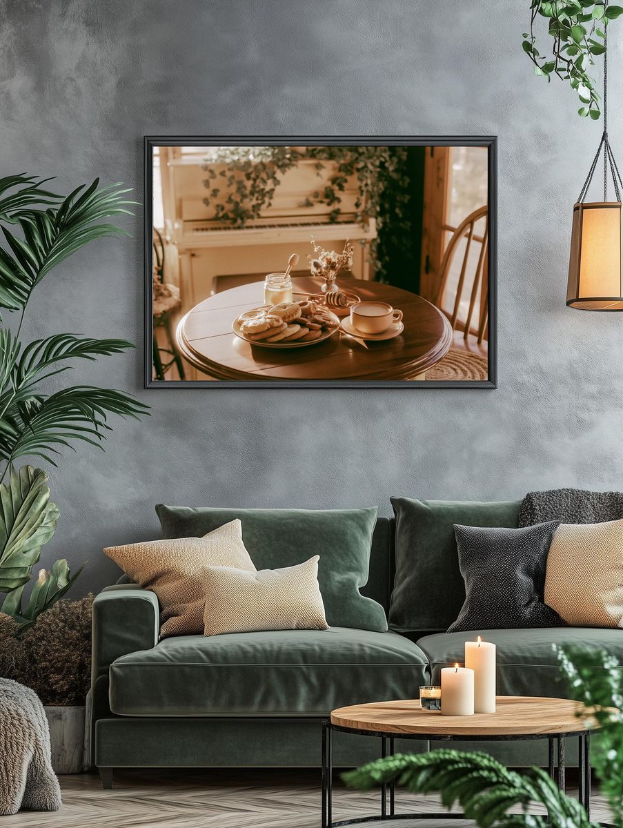 Cozy Breakfast Table Photography Poster. — room view 4