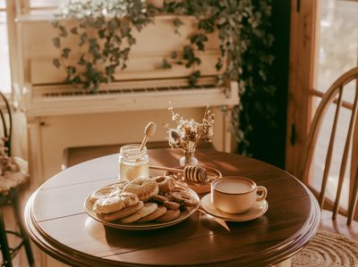 Cozy Breakfast Table Photography Poster.