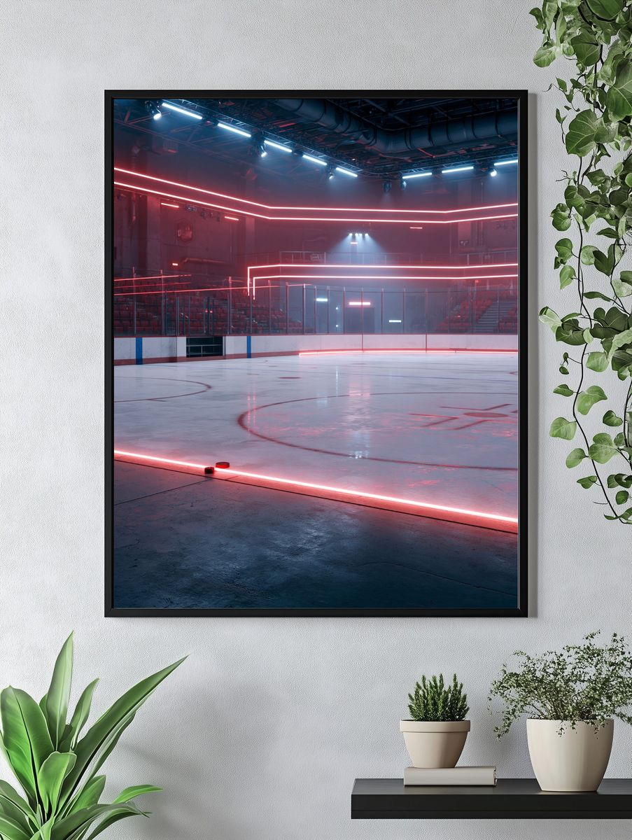 Neon Ice Rink Interior Poster. — room view 4