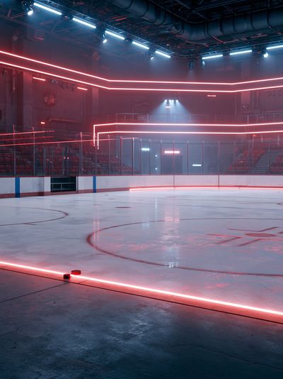 Neon Ice Rink Interior Poster.