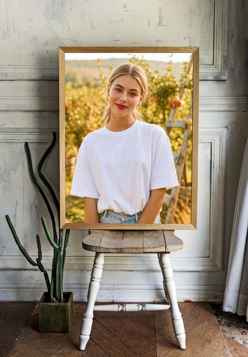 Sunlit Vineyard Portrait Photography Poster. room preview