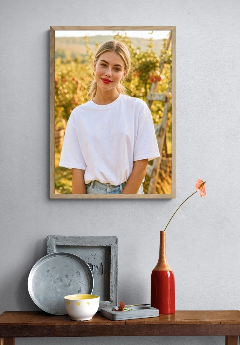 Sunlit Vineyard Portrait Photography Poster. — room view 3