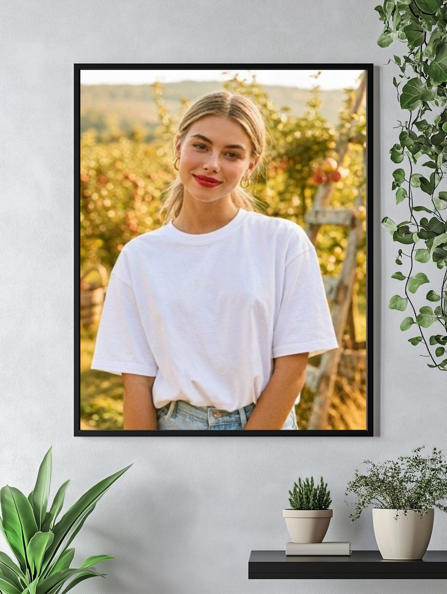 Sunlit Vineyard Portrait Photography Poster. — room view 4