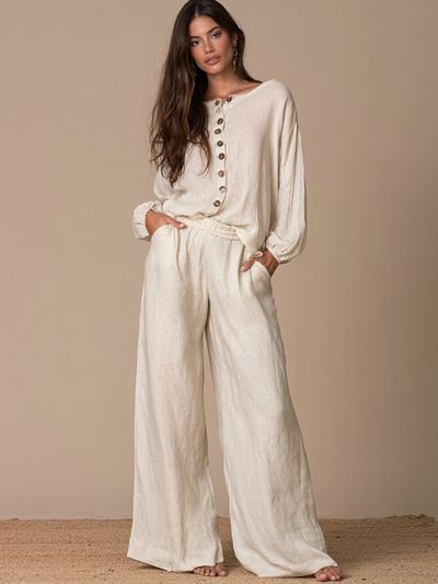 Neutral Linen Fashion Portrait Poster. poster