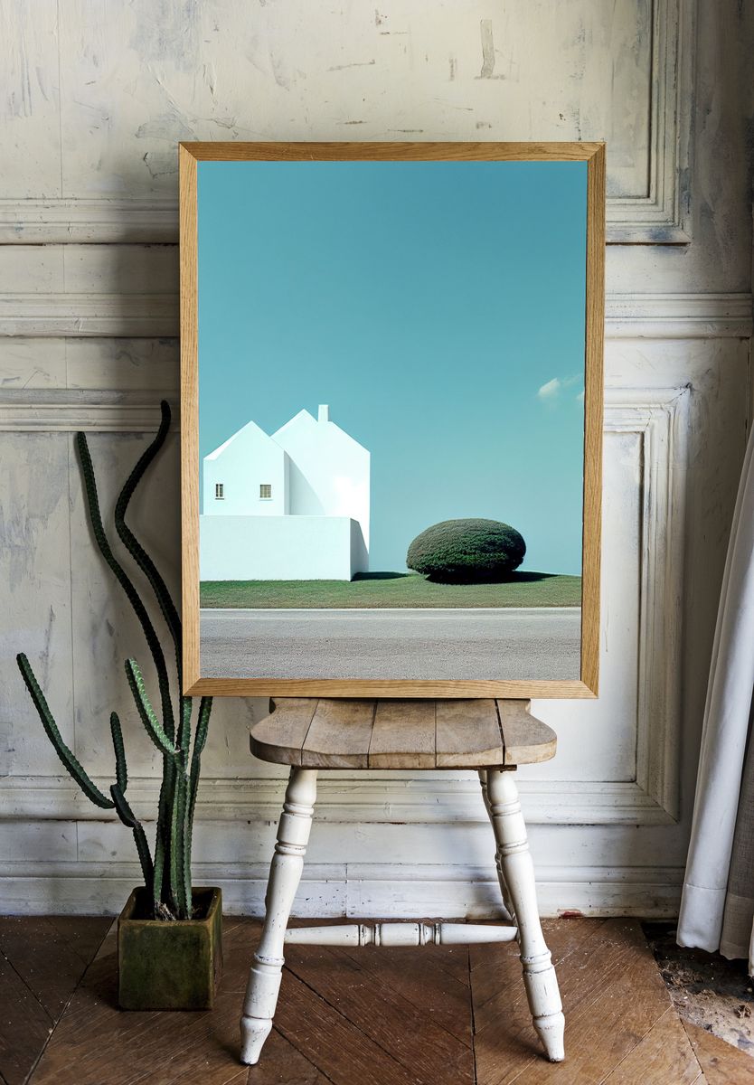 Minimalist Coastal House Photography Poster. — room view 1