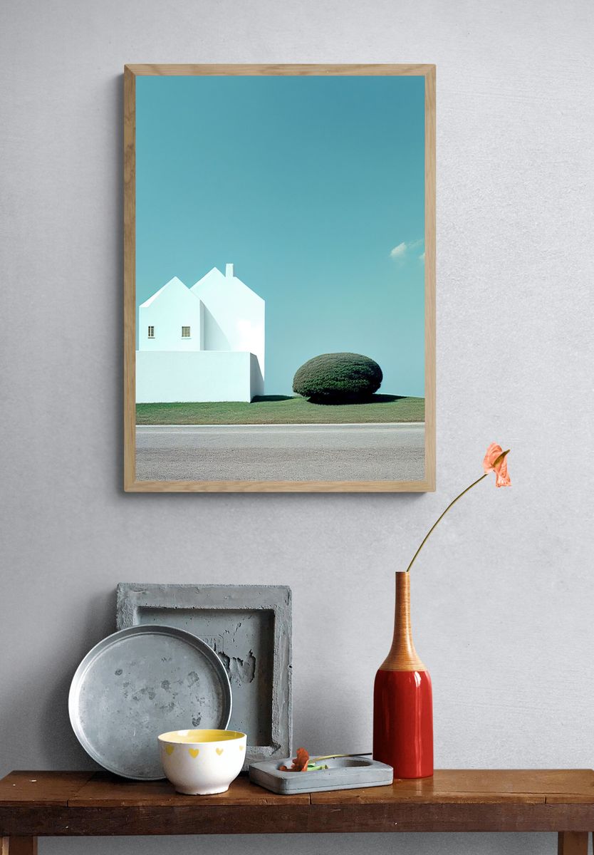 Minimalist Coastal House Photography Poster. — room view 3