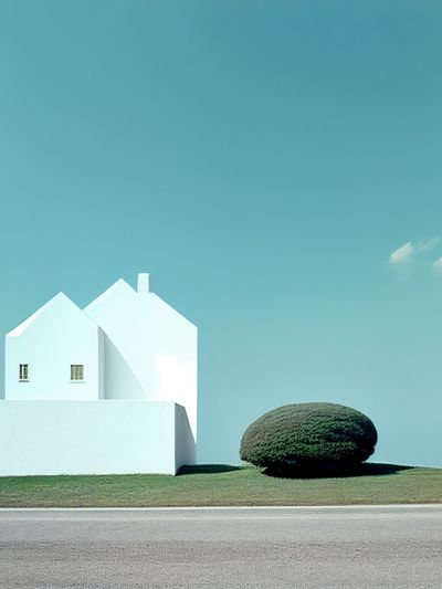 Minimalist Coastal House Photography Poster. poster