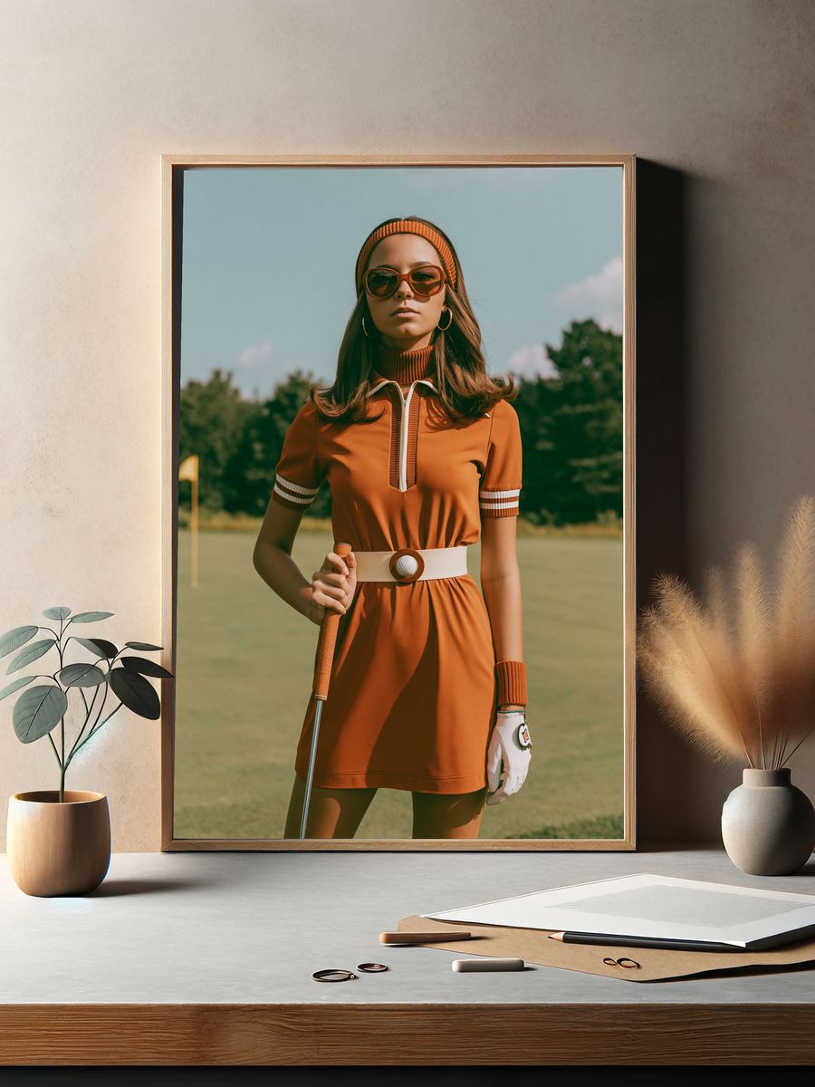 Retro Golf Portrait Print. — room view 2