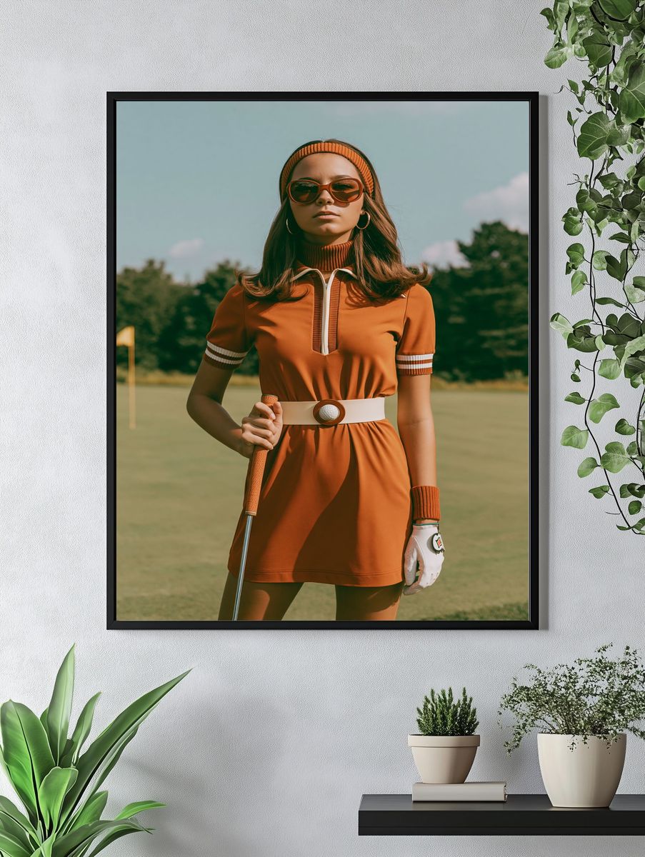Retro Golf Portrait Print. — room view 4