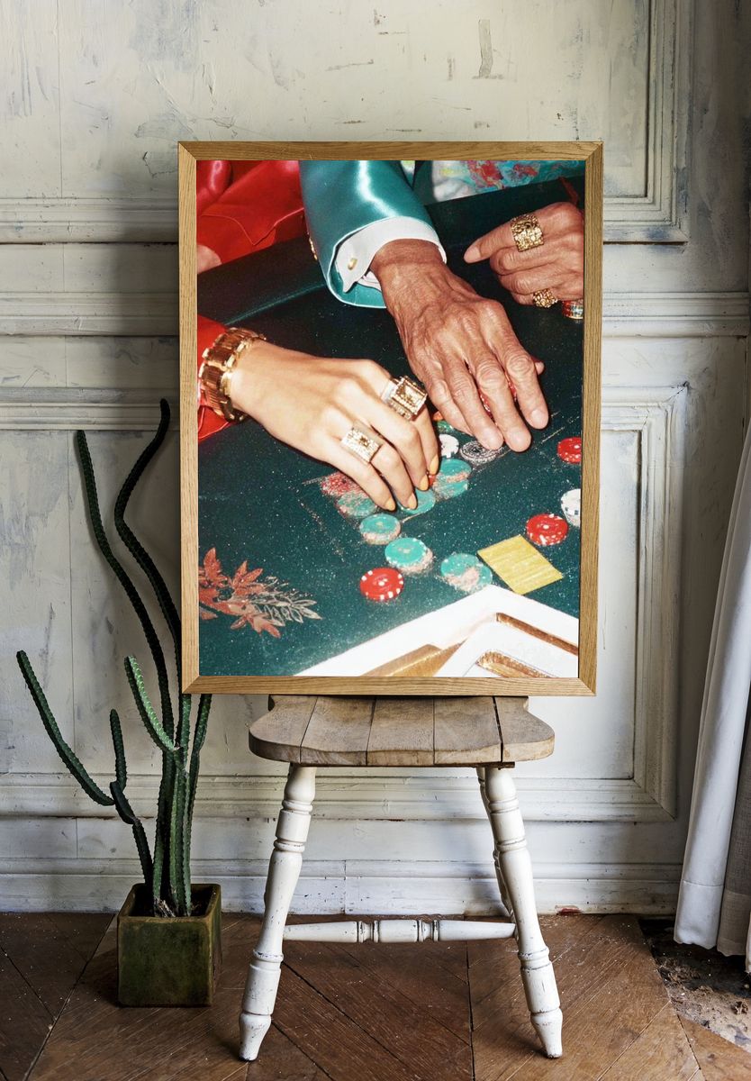 Casino Table Hands Photography Poster. room preview