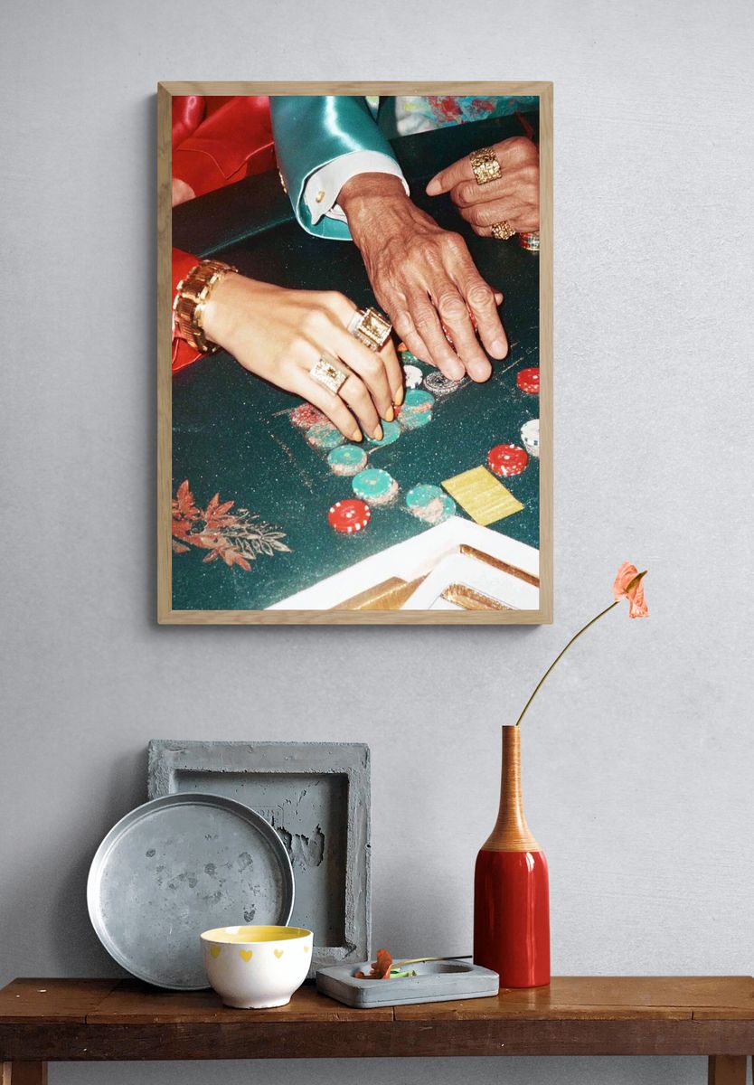 Casino Table Hands Photography Poster. — room view 3
