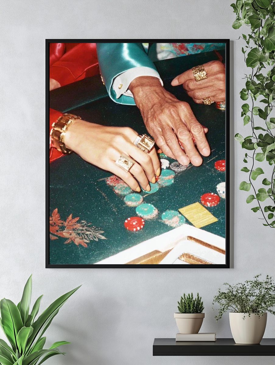 Casino Table Hands Photography Poster. — room view 4
