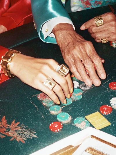 Casino Table Hands Photography Poster.