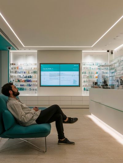 Modern Pharmacy Interior Photography Poster. poster