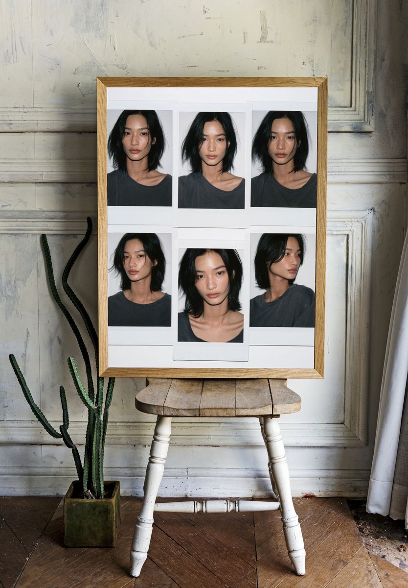 Editorial Portrait Contact Sheet Poster. room preview