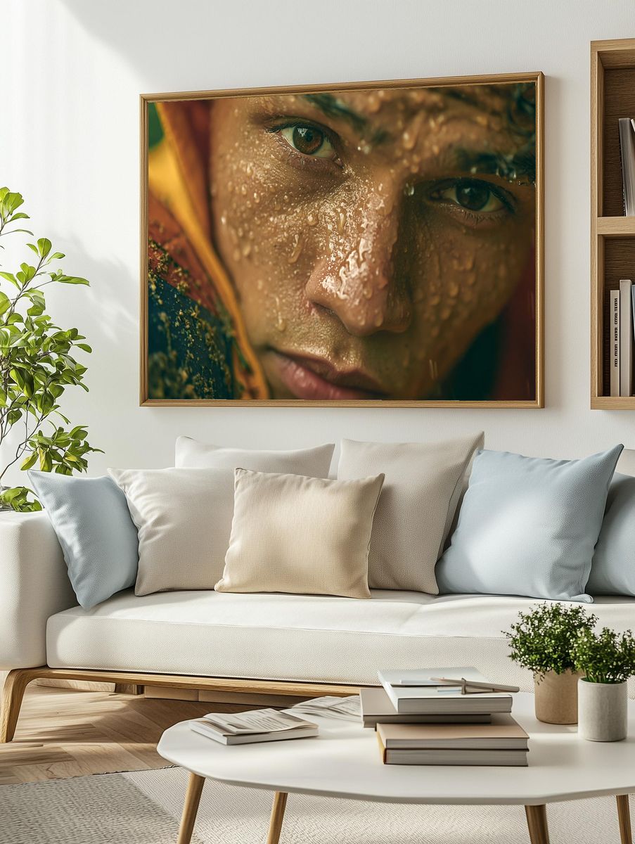 Rain-Drenched Portrait Photography Poster. — room view 2