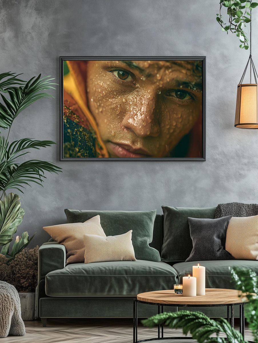 Rain-Drenched Portrait Photography Poster. — room view 4