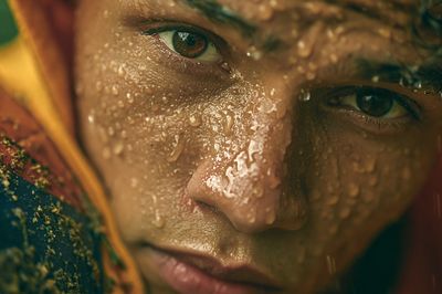 Rain-Drenched Portrait Photography Poster.
