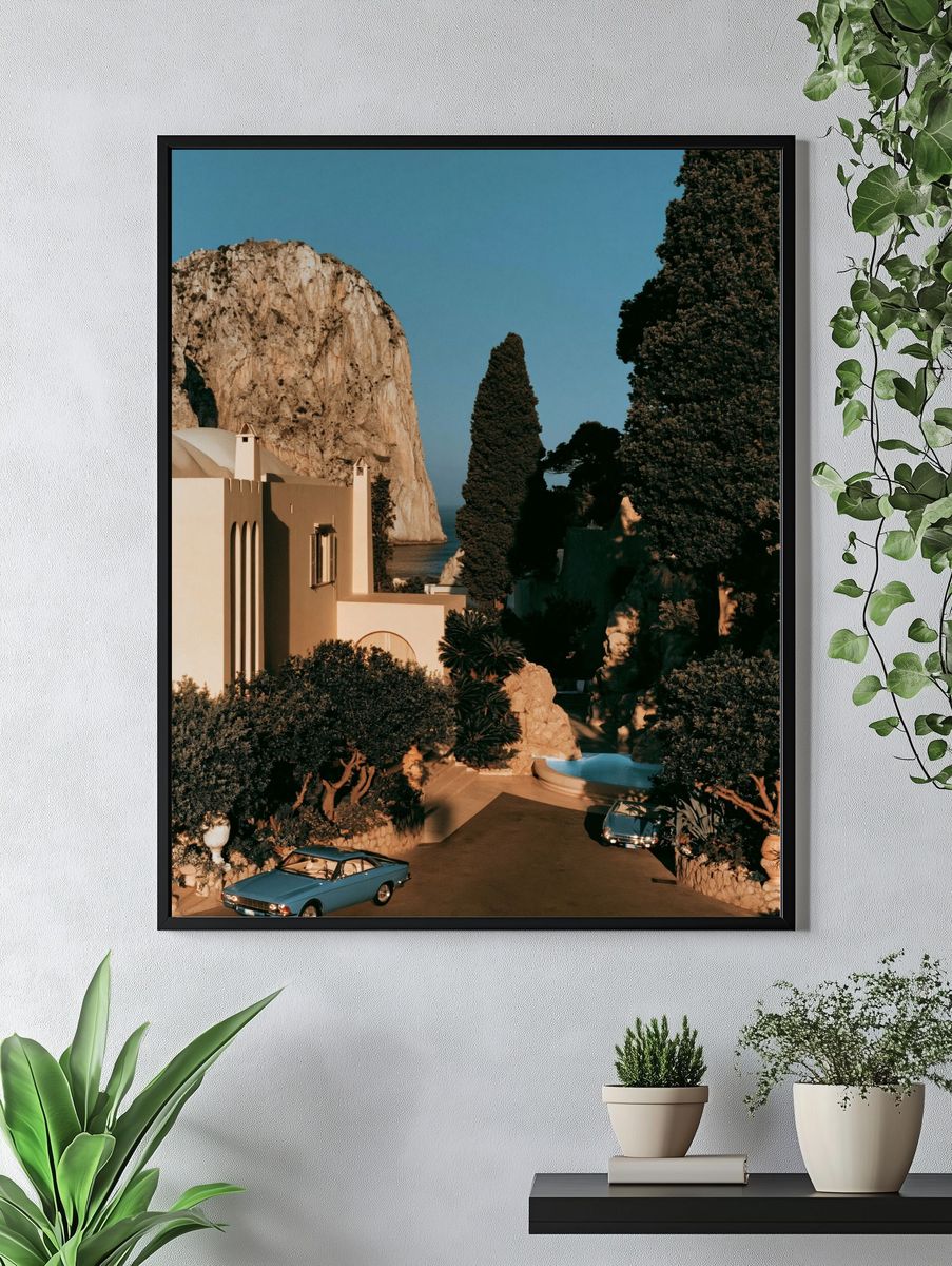 Mediterranean Cliffside Villa Photography Poster. — room view 4