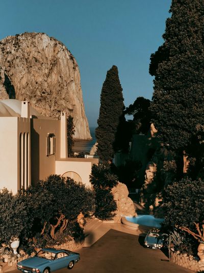 Mediterranean Cliffside Villa Photography Poster.