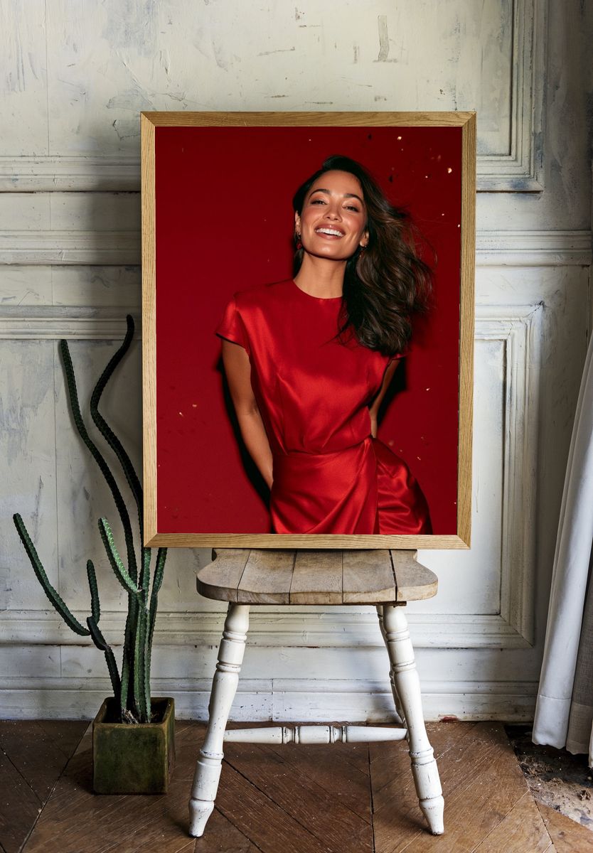 Red Satin Portrait Poster. — room view 1