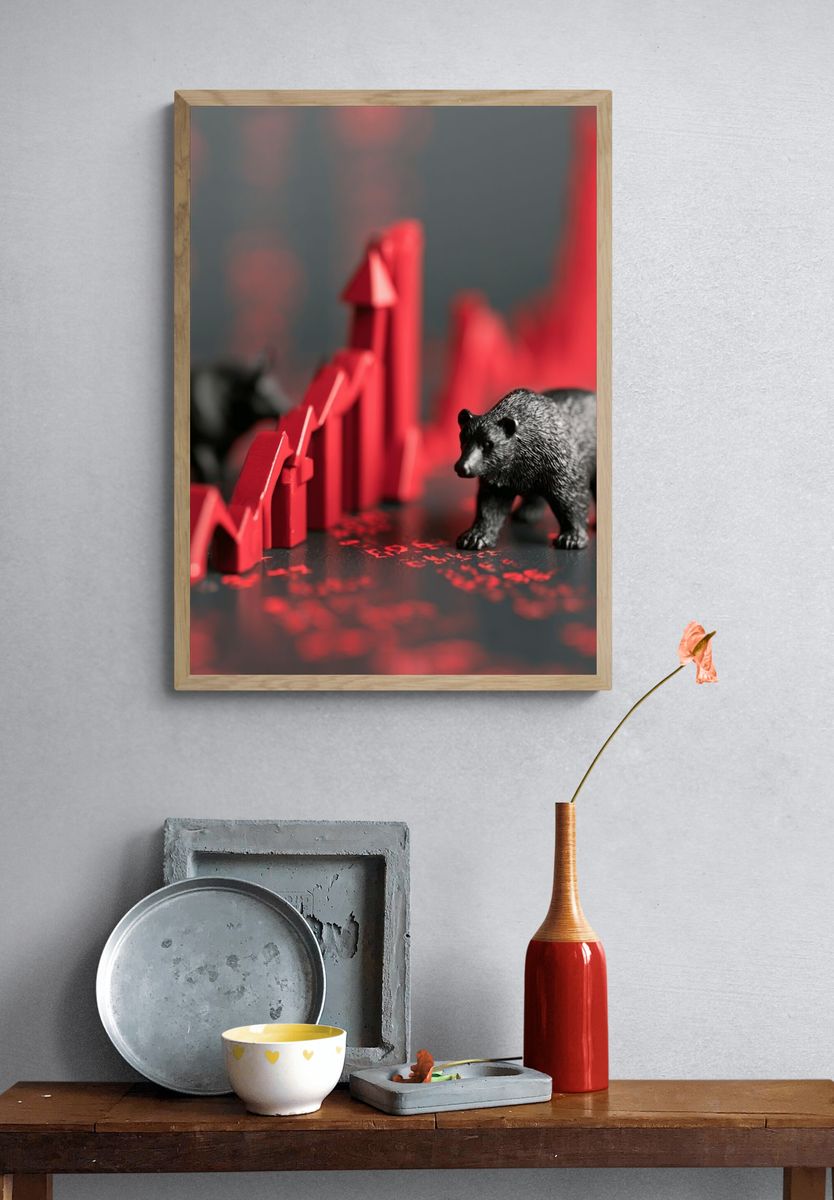 Bear Market Crash Photography Poster. — room view 3