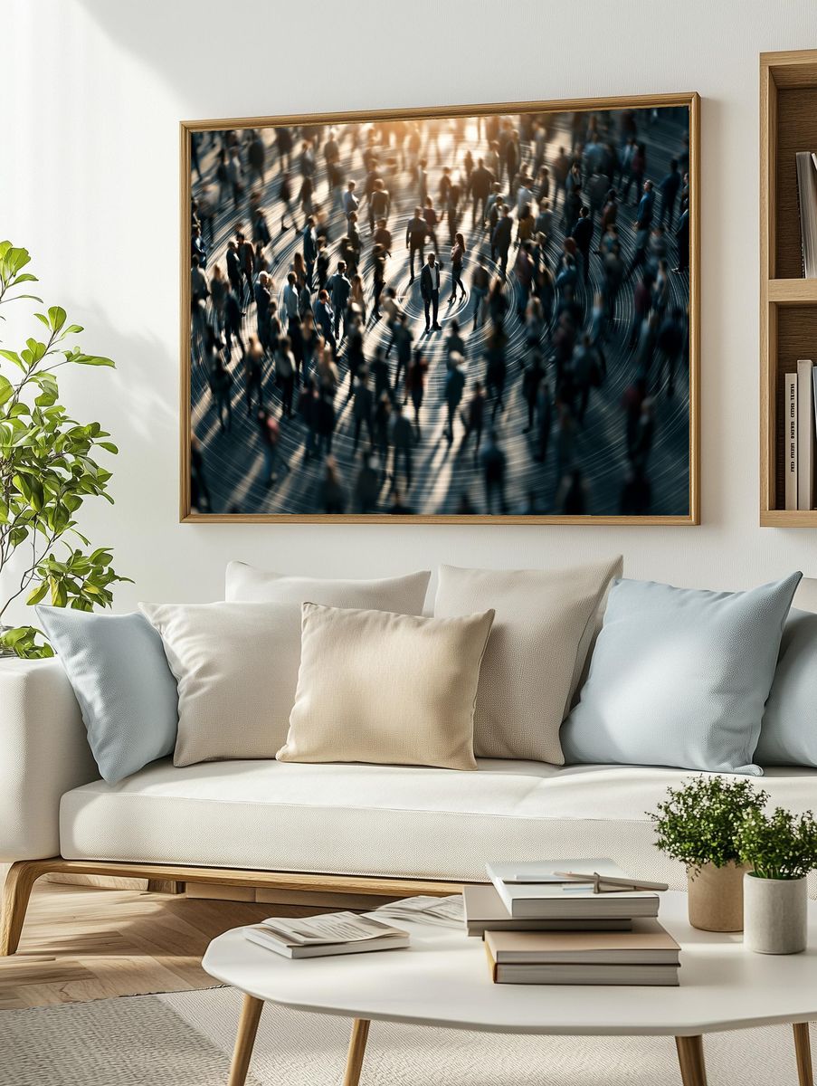 Crowd in Motion Photography Poster. — room view 2