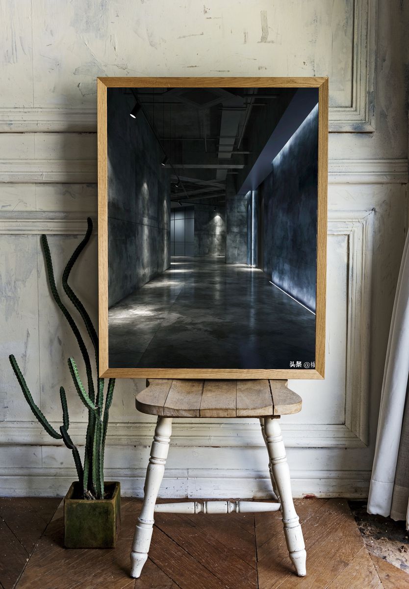 Industrial Corridor Photography Poster. — room view 1