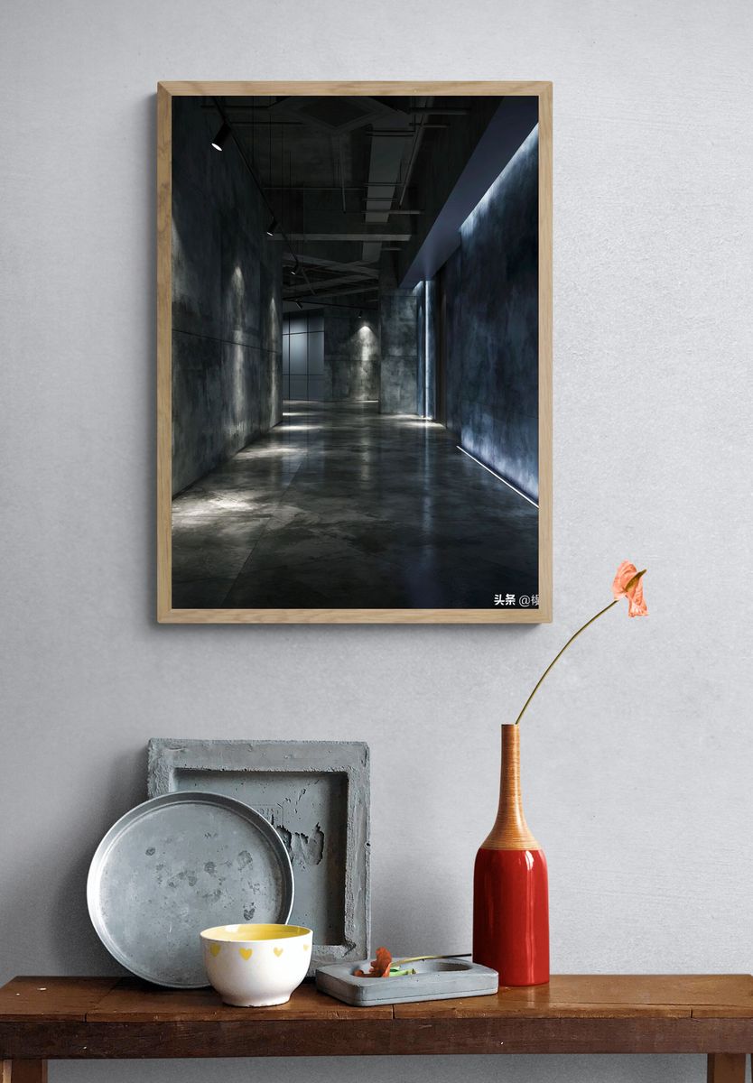 Industrial Corridor Photography Poster. — room view 3