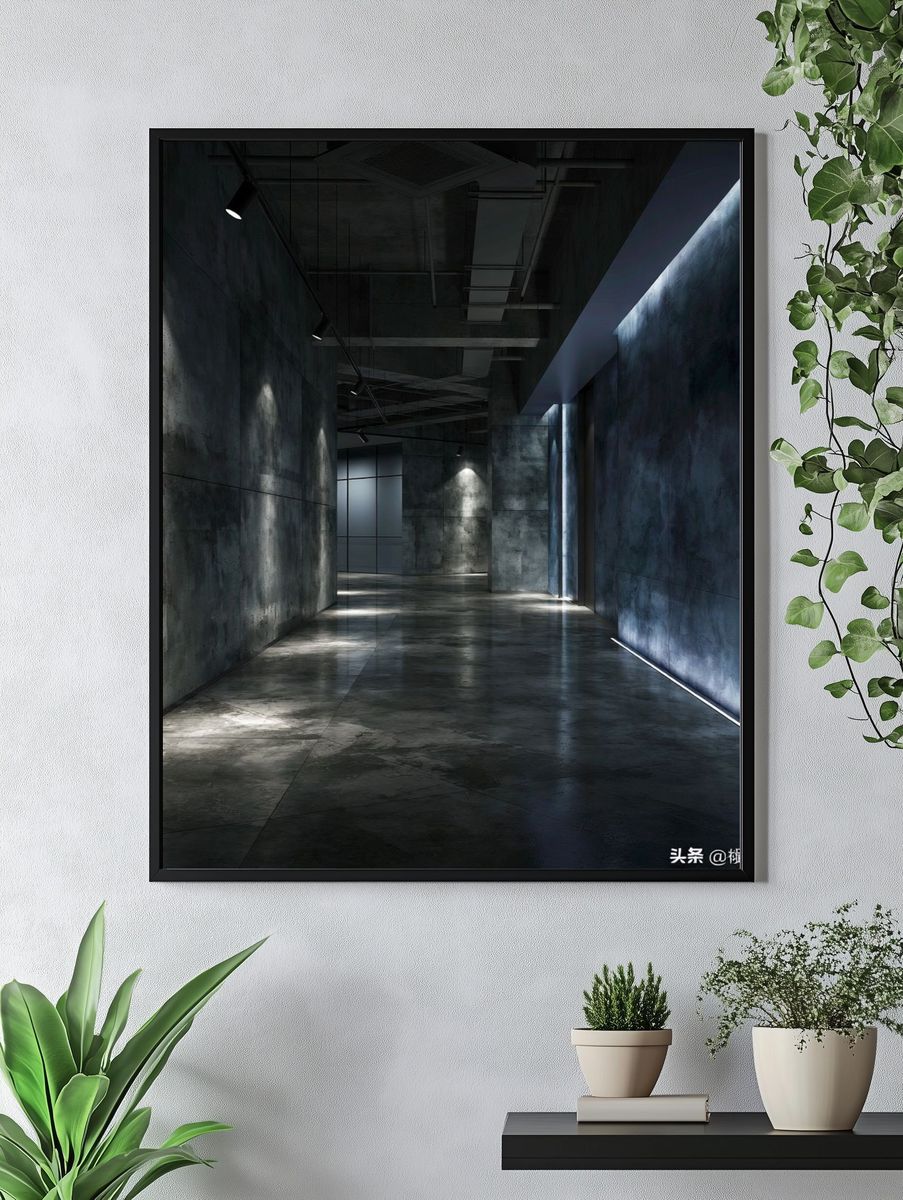 Industrial Corridor Photography Poster. — room view 4