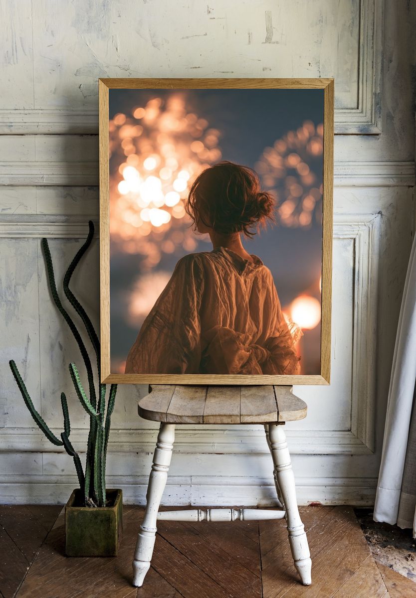 Fireworks Silhouette Photography Poster. room preview