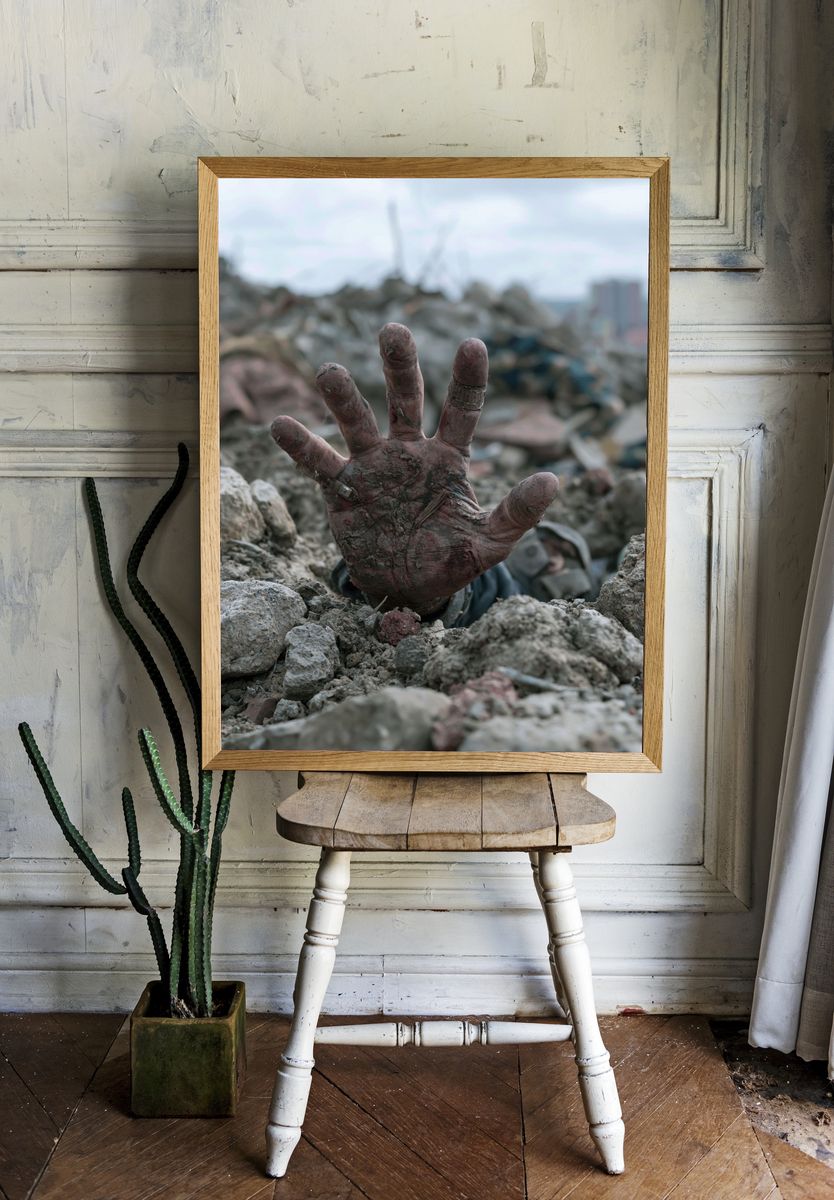 Buried Hand Photography Poster. — room view 1