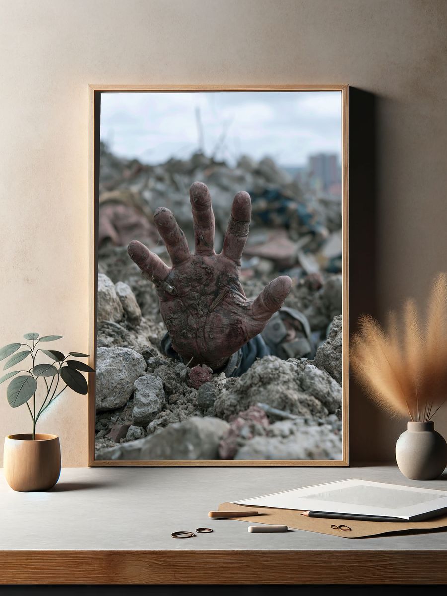 Buried Hand Photography Poster. — room view 2