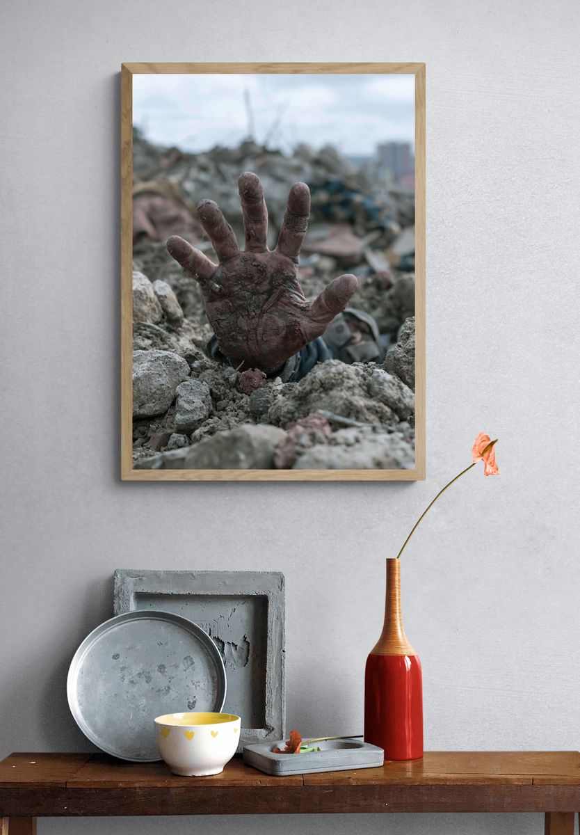 Buried Hand Photography Poster. — room view 3