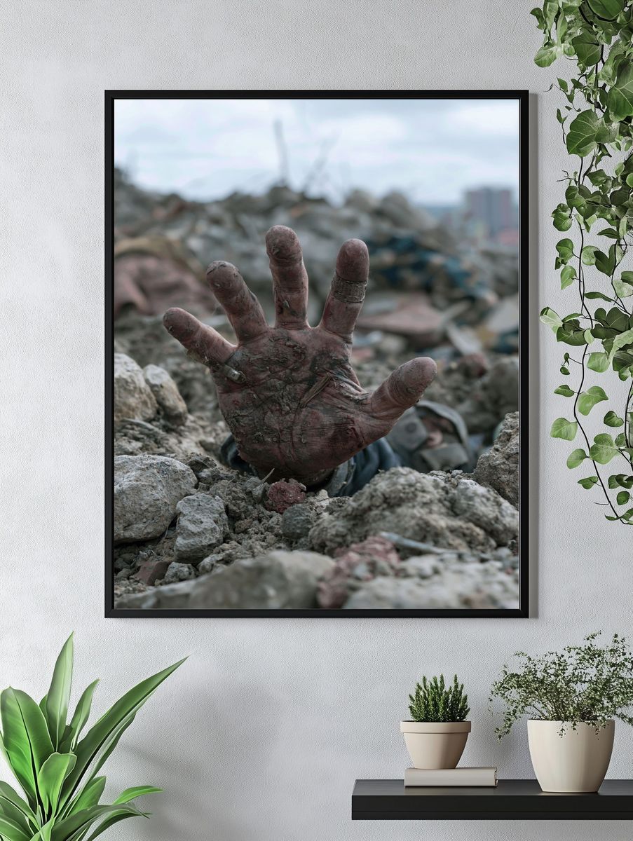 Buried Hand Photography Poster. — room view 4