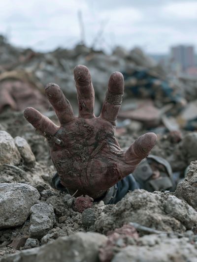 Buried Hand Photography Poster. poster