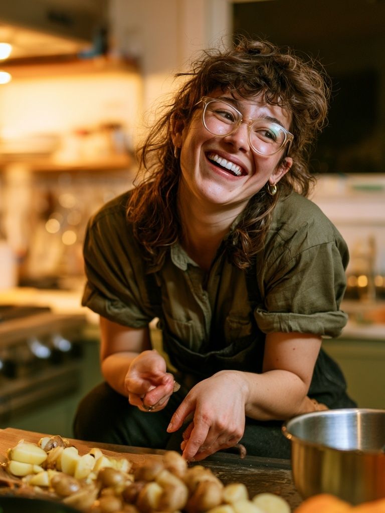 Smiling Home Cook Photography Poster. poster detail