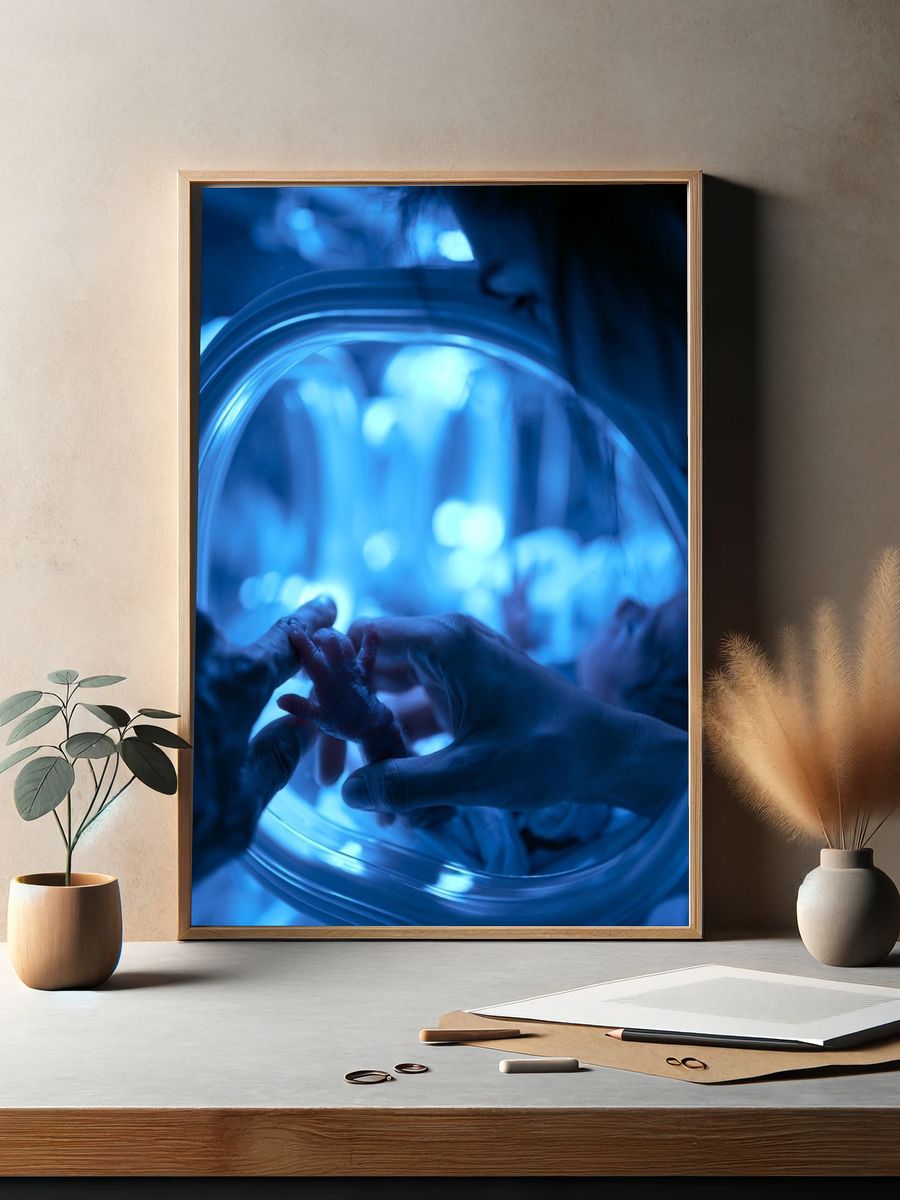 Newborn Hand in Incubator Photography Poster. — room view 2