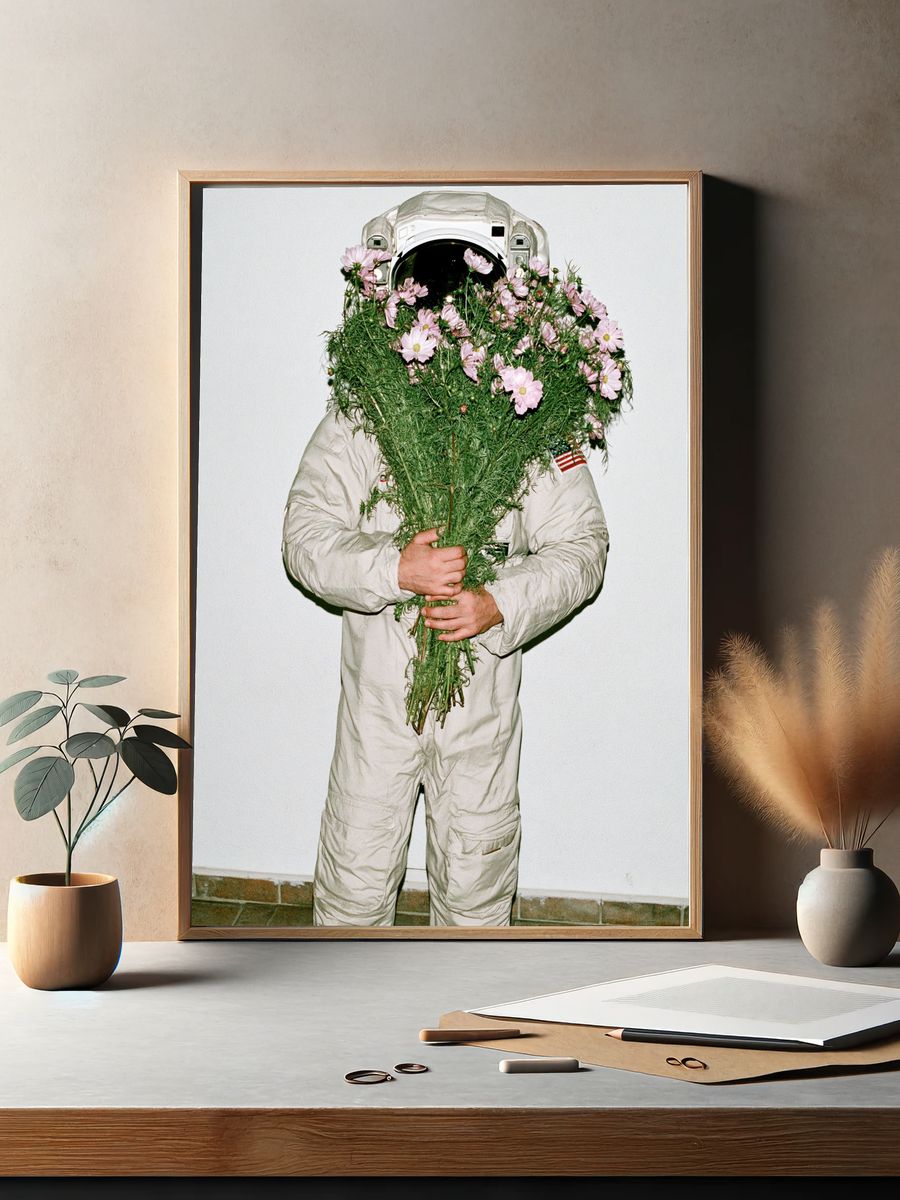 Astronaut Bouquet Photography Poster. — room view 2