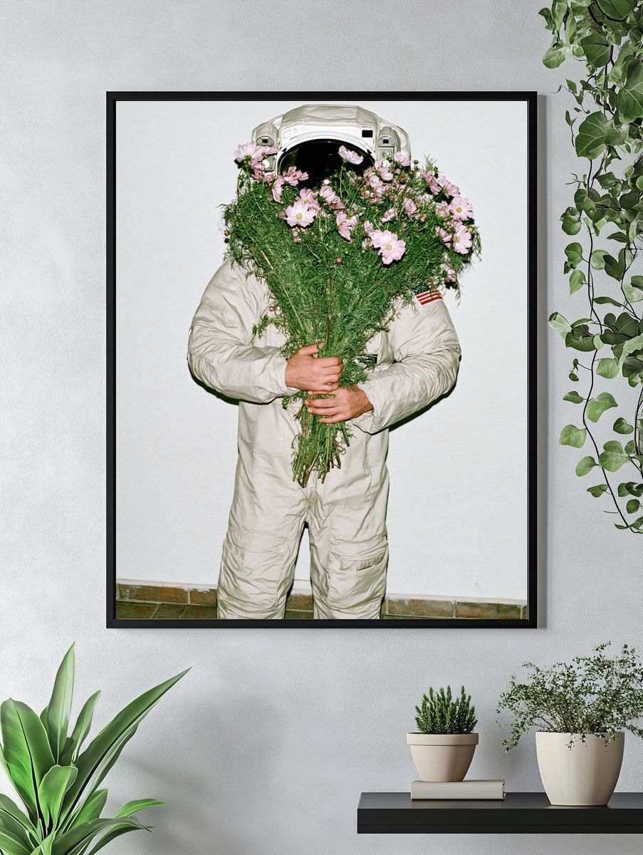 Astronaut Bouquet Photography Poster. — room view 4