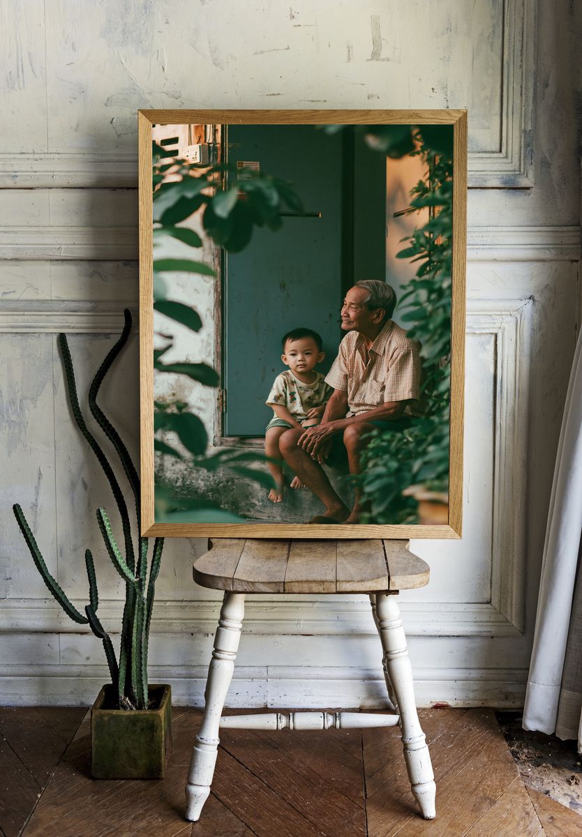 Quiet Family Moment Photography Poster. room preview