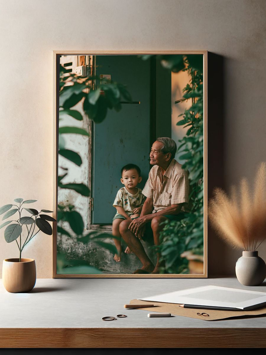 Quiet Family Moment Photography Poster. — room view 2