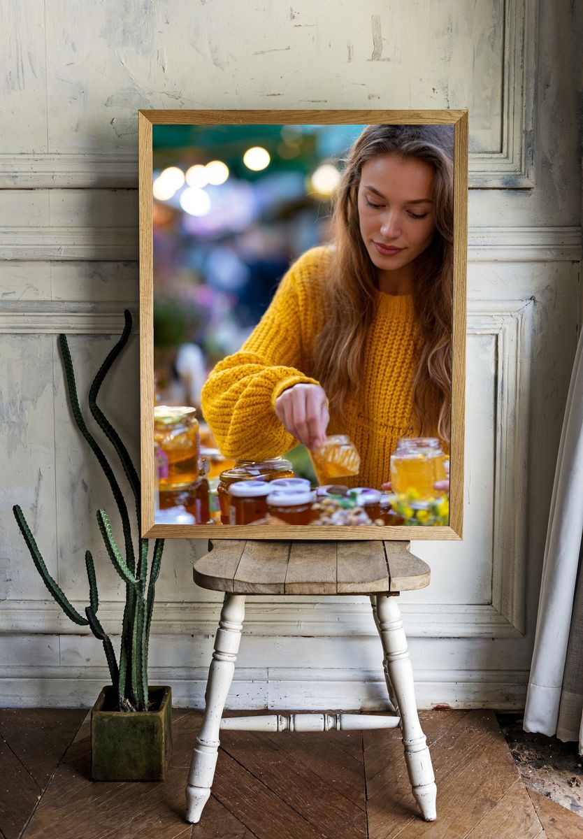 Honey Market Portrait Photography Poster. — room view 1