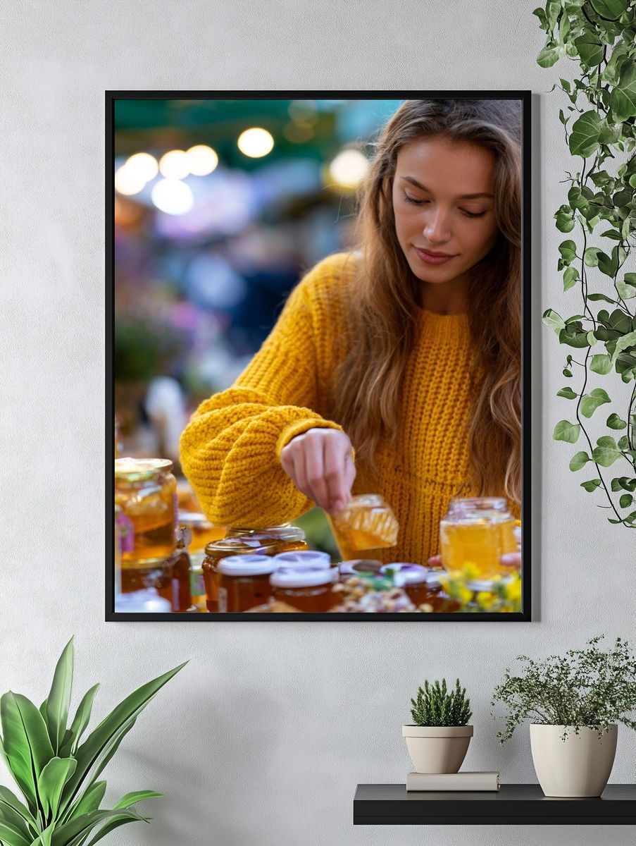 Honey Market Portrait Photography Poster. — room view 4