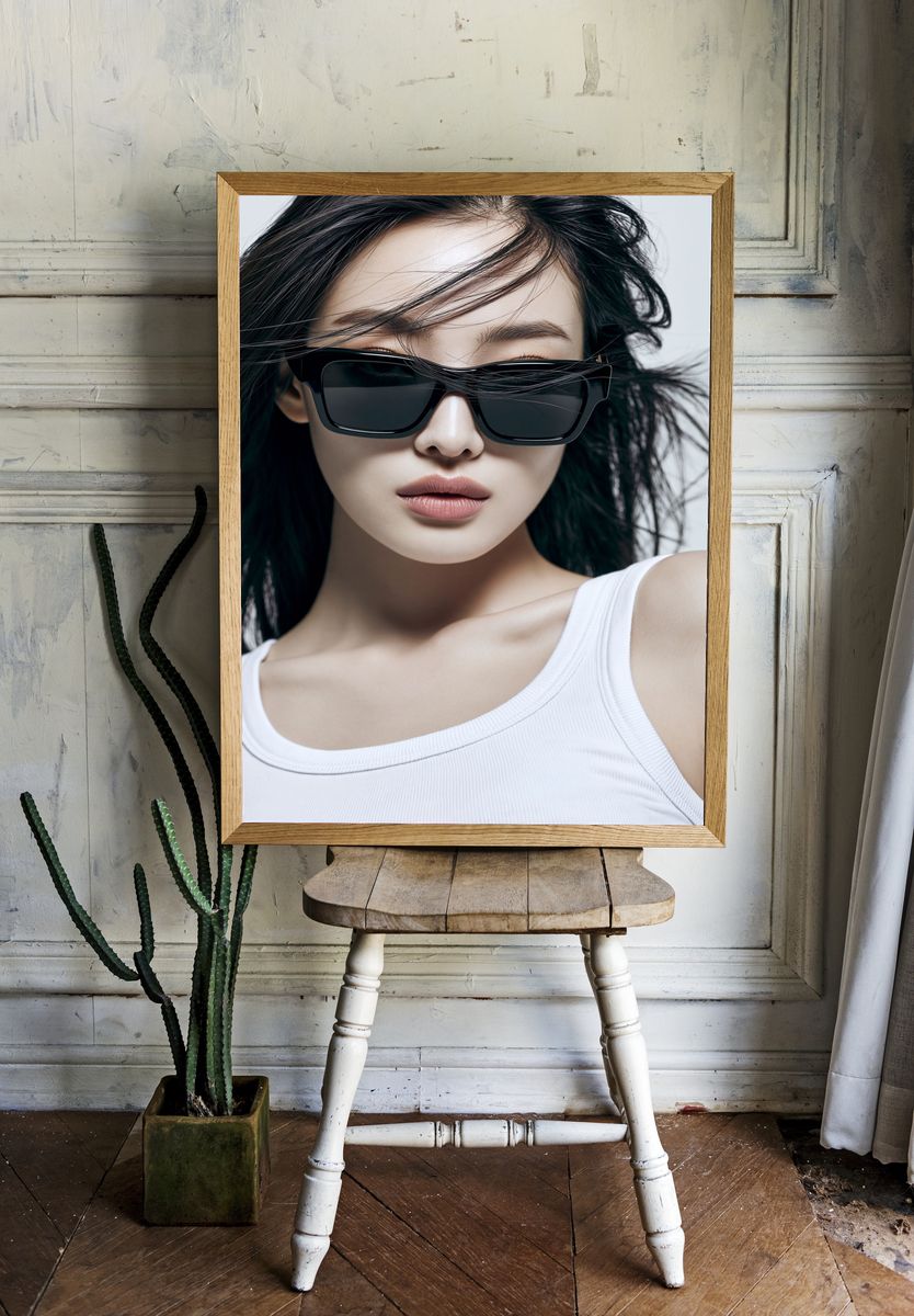 Sunglasses Portrait Photography Poster. — room view 1